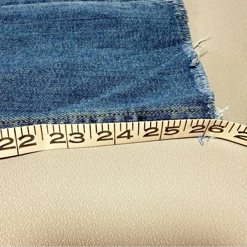 Frank & Eileen “Derry” Blue Denim Straight Leg Frayed Hem Jeans